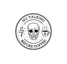Funny Logo Badge Design About Coffee Vector Print