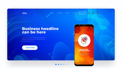 Wall Mural - Dark blue Liquid color background design for Landing page site. Fluid gradient shapes composition. Futuristic design posters. Eps10 vector.