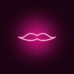 Wall Mural - mustache neon icon. Elements of web set. Simple icon for websites, web design, mobile app, info graphics