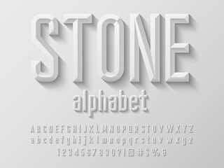 Poster - Chisel style alphabet design with uppercase, lowercase, number and symbols