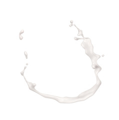 Poster - splash of milk on a white background