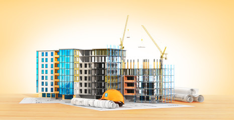 Wall Mural - building under construction. 3d illustration