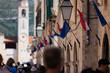 European union flags & croatian flags. Dubrovnik. Croatia