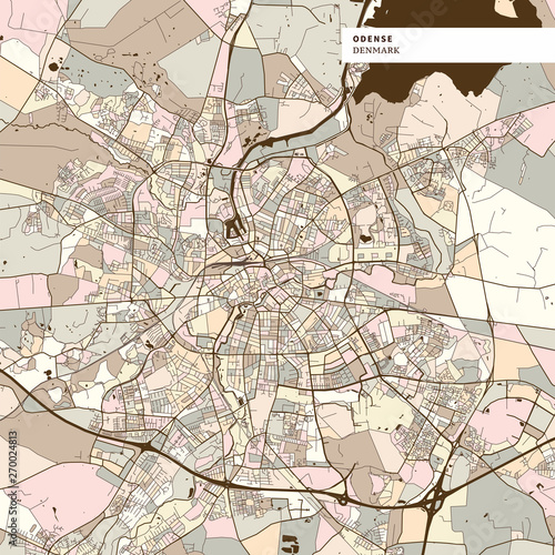 Odense Denmark Art Map Print Template Stock Vector Adobe Stock