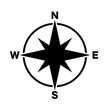 compass main directions icon black white background