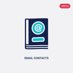 Wall Mural - two color email contacts vector icon from business concept. isolated blue email contacts vector sign