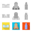 © pandavector - Vector illustration of municipal and center symbol. Set of municipal and estate   stock vector illustration.
