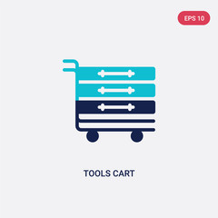 two color tools cart vector icon from commerce concept. isolated blue tools cart vector sign symbol can be use for web, mobile and logo. eps 10