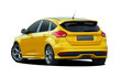 © algre - yelow sports hatchback on white background