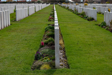 Wall Mural - Tyne Cot Cemetery is located near Ypres in Belgium and is the largest British military cemetery in the world