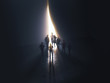 © Photobank - group of people at the door leading to the light