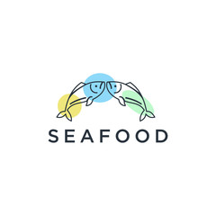 Poster - fish logo emblem label seafood vector icon
