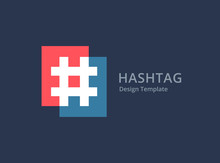 Hashtag Symbol Logo Icon Design Template Elements