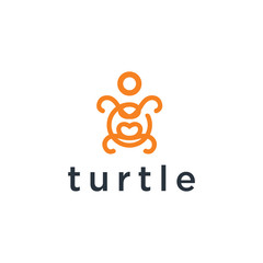 Aufkleber - Line art of beautiful turtle for design element. Vector illustration