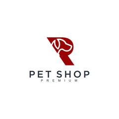Poster - pets dog design vector template Linear style. Animals Veterinary clinic Logotype concept vector logo template