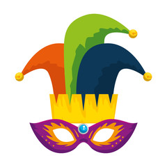 Poster - carnival mask with joker hat