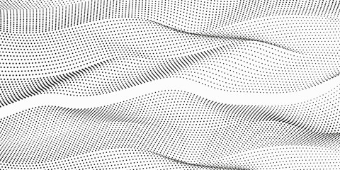 Wall Mural - Abstract vector halftone dots. Halftone wave dots background.