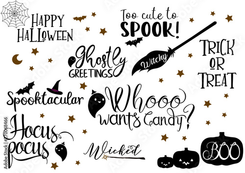 Download Halloween Quotes Vector Bundle Stock Vector Adobe Stock