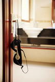 Bra Hanging On The Back Of A Bathroom Door Stock Photo - Download