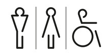Symbole WC Wektor. Kobiety, Mężczyźni, Niepełnosprawni