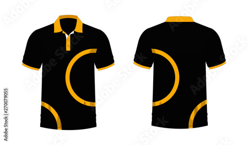 T Shirt Polo Yellow And Black Template For Design On White