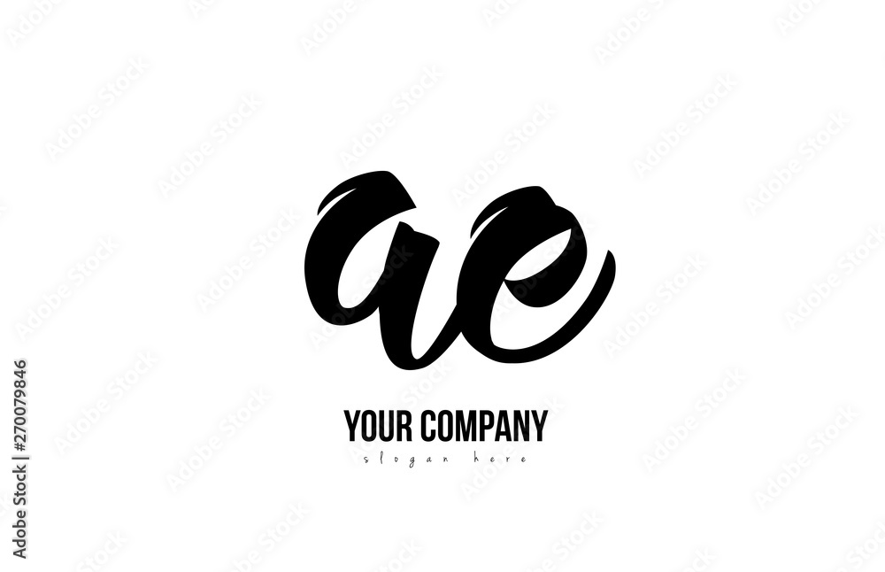 black and white ae a e alphabet letter combination logo icon design ...