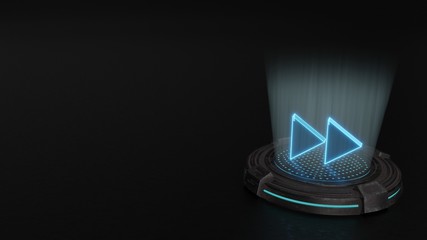 Sticker - 3d hologram symbol of double right arrows  icon render