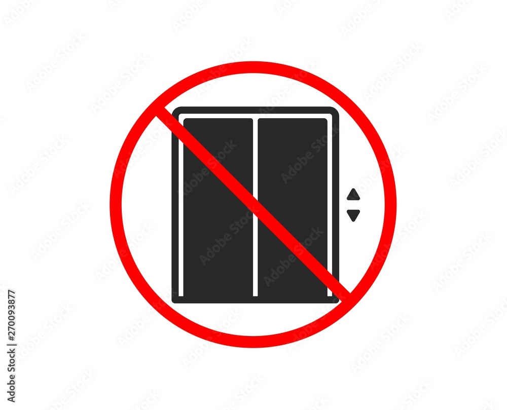No or Stop. Lift icon. Elevator sign. Transportation between floors ...