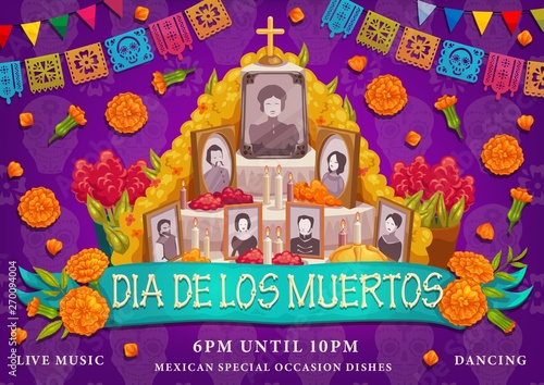 Fotografía Mexican Dia de los muertos holiday, altar photos