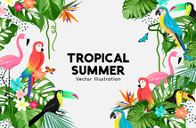 Exotic Jungle Summer Frame Design