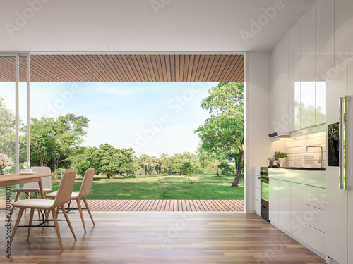 Modern Dining Room 3d Render Rooms Have Wooden Floors