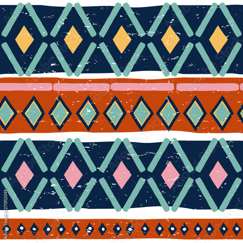 Ikat geometric folklore seamless pattern Poster Mural XXL