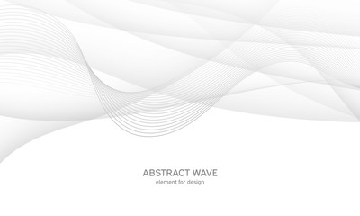 Abstract white background with smooth gray lines, waves. Modern and fashion. Gradient geometric. Vector illustration.