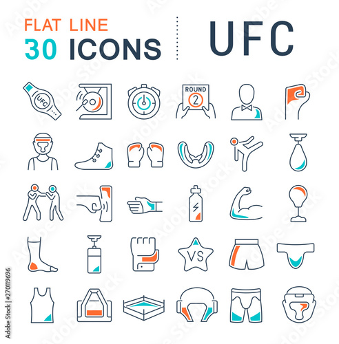 Set Vector Line Icons of UFC Tablou Canvas