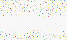 Colorful Vector Serpentine And Confetti On Transparent Background. Transparency Grid Imitation