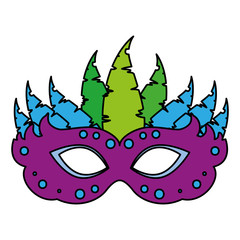 Poster - carnival mask with feathers vector illustration