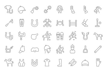 Sticker - Set Vector Line Icons of Polo