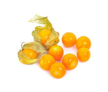 Cape Gooseberry (physalis) Isolated On White Background