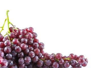 fresh red grape with water drop isolated on white background