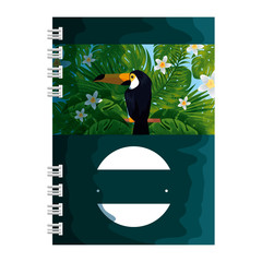 Poster - notepad with tropical fauna print