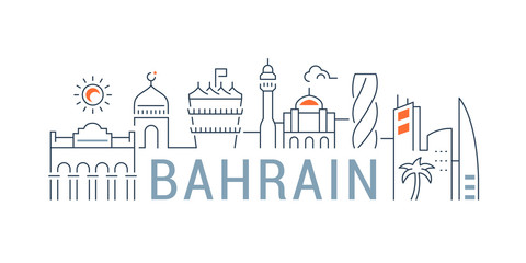 Poster - Linear Banner of Bahrain