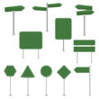© cammep - Big Set Green Stop Signs And Traffic Sign Collection White Background