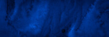 Dark Rich Blue Watercolor Background  With Torn Strokes And Uneven Divorces. Abstract Background For Design, Layouts And Patterns.