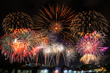 firework Blast on 1st of january 2019 celebration over the building