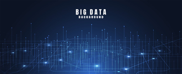 Abstract technology background with Big data. Internet connection, abstract sense of science and technology analytics concept graphic design. Vector illustration