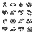 charity and donate vector icon set