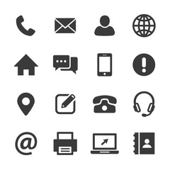 contact and web icons set