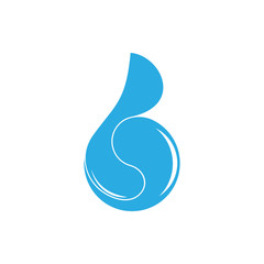 letter b blue water symbol logo vector