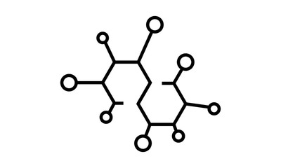 Molecule vector icon for scientific and educational materials