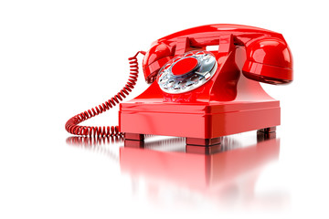 old red dial-up phone